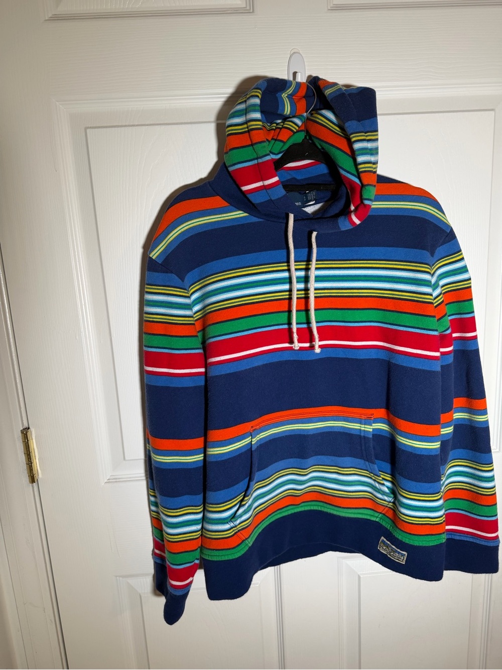 Polo by Ralph Lauren Navy Multi-Color Striped Hooded Sweatshirt